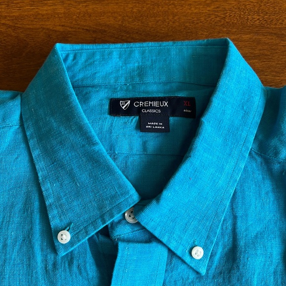 Cremieux 100% linen short sleeve button down shirt, size XL - Picture 2 of 6